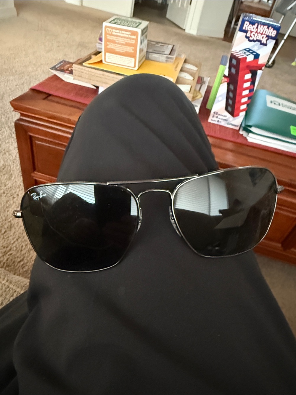 Ray-Ban  caravan 58 mm Black Lens blk Frame Aviator Sunglasses
